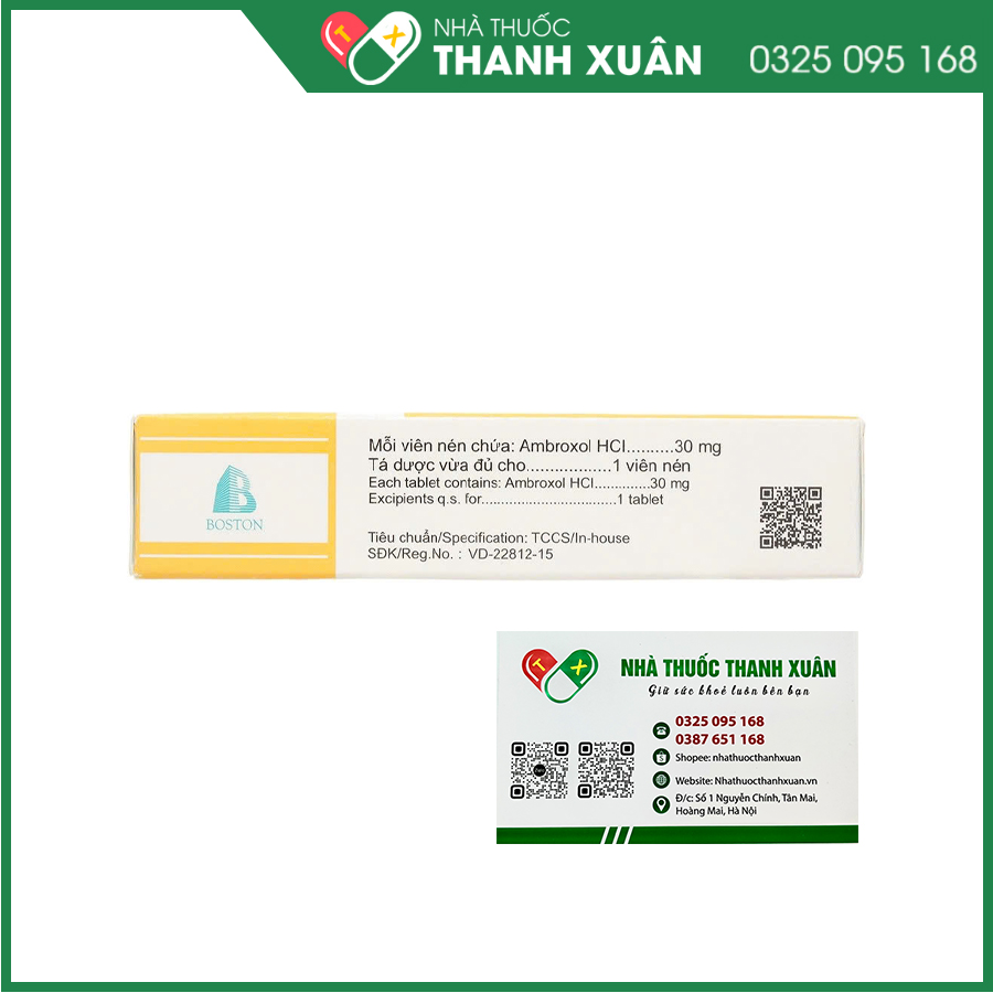 Ambroxol Boston thuốc tiêu nhầy đường hô hấp